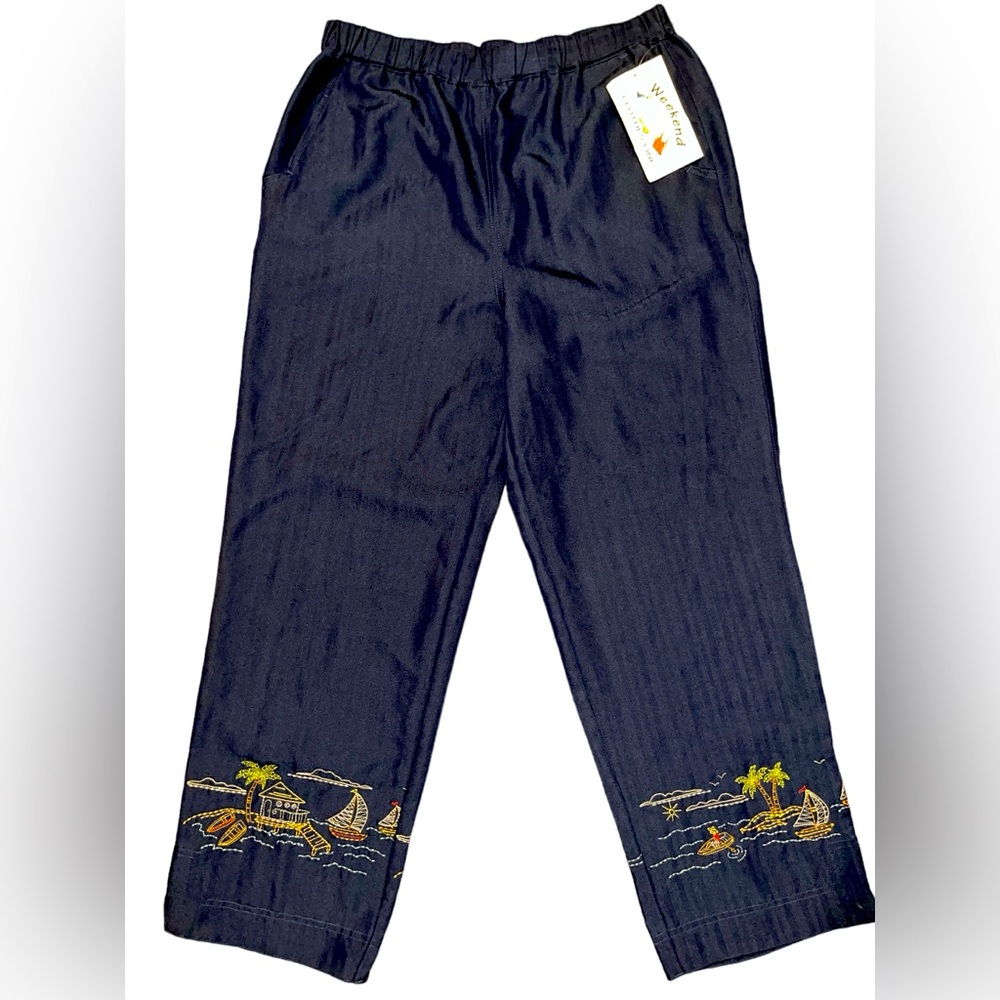 “WeekendClothesLine” Y2K embroidered island pants